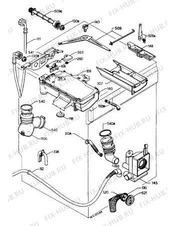 Взрыв-схема стиральной машины Zanussi FL822C - Схема узла Water equipment